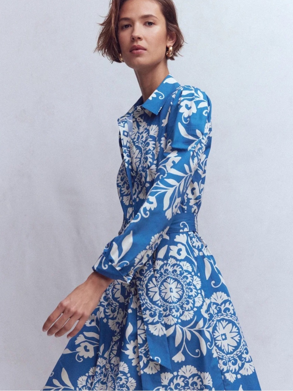 Boden Blue & White Floral Wrap Maxi Dress - Picture 2 of 2